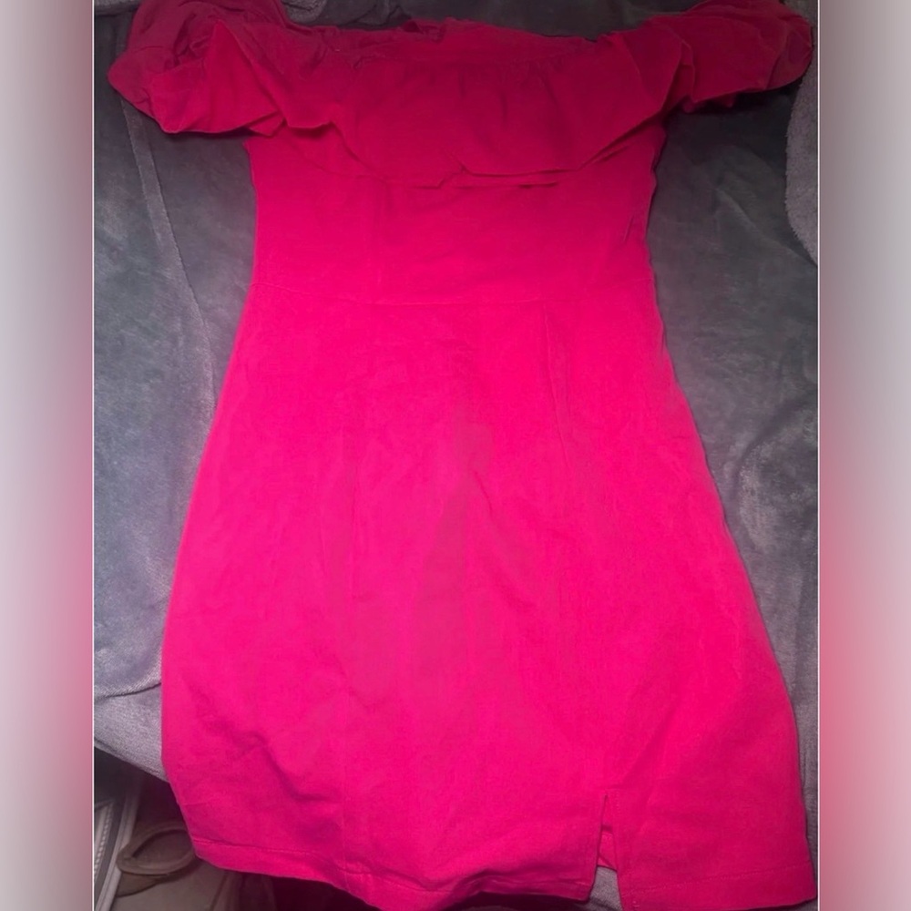 SHEIN Strapless Pink Ruffle Dress - Picture 5 of 12